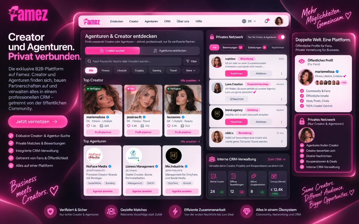 Famez Netzwerk für Creator und Agenturen